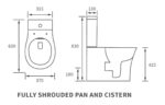 Costa Rimless Close Coupled Fully Shrouded WC & Soft Close Seat