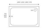 25mm Anti-Slip Ultra-Slim 1000x800mm Rectangular Tray & Waste