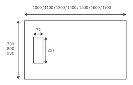 25mm Linear 1000x800mm Slim Rectangular Tray & Waste