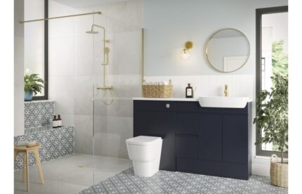 Valixto 1242mm Basin & WC Unit Pack (LH) - Matt Indigo Blue