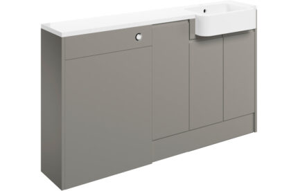 Valixto 1542mm Basin WC & 1 Door Unit Pack (LH) - Pearl Grey Gloss