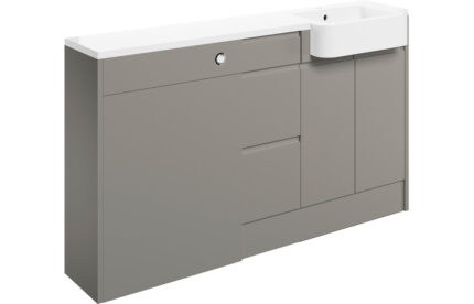 Valixto 1542mm Basin WC & 3 Drawer Unit Pack (RH) - Pearl Grey Gloss