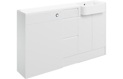 Valixto 1542mm Basin WC & 3 Drawer Unit Pack (LH) - White Gloss