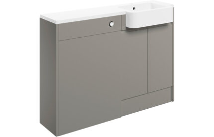 Valixto 1242mm Basin & WC Unit Pack (RH) - Pearl Grey Gloss