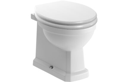 Gonda Back To Wall WC & Satin White Wood Effect Seat