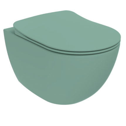 Creavit Free ( Libero) Rimless Wall Hung Combined Bidet - Nile Green Toilet