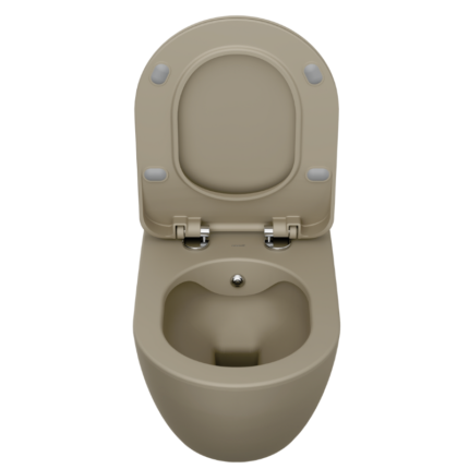 Libero Wall Hung Combined Bidet Toilet - Cappuccino Matt