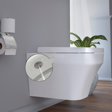 Unico Rimless Wall Hung Combined Bidet - White Toilet