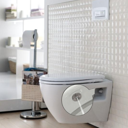 Natura Wall Hung Combined Bidet - White Toilet