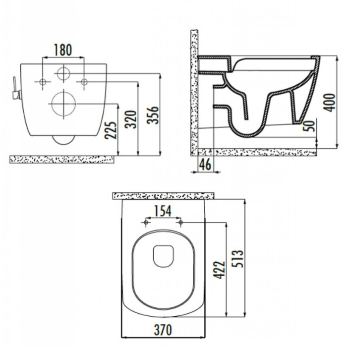 Bellissimo Rimless Wall Hung Combined Bidet Toilet - Integrated